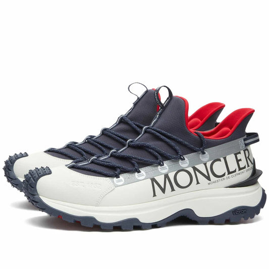 Moncler Men's Trailgrip Lite 2 Low Top Sneakers in White/Red Moncler