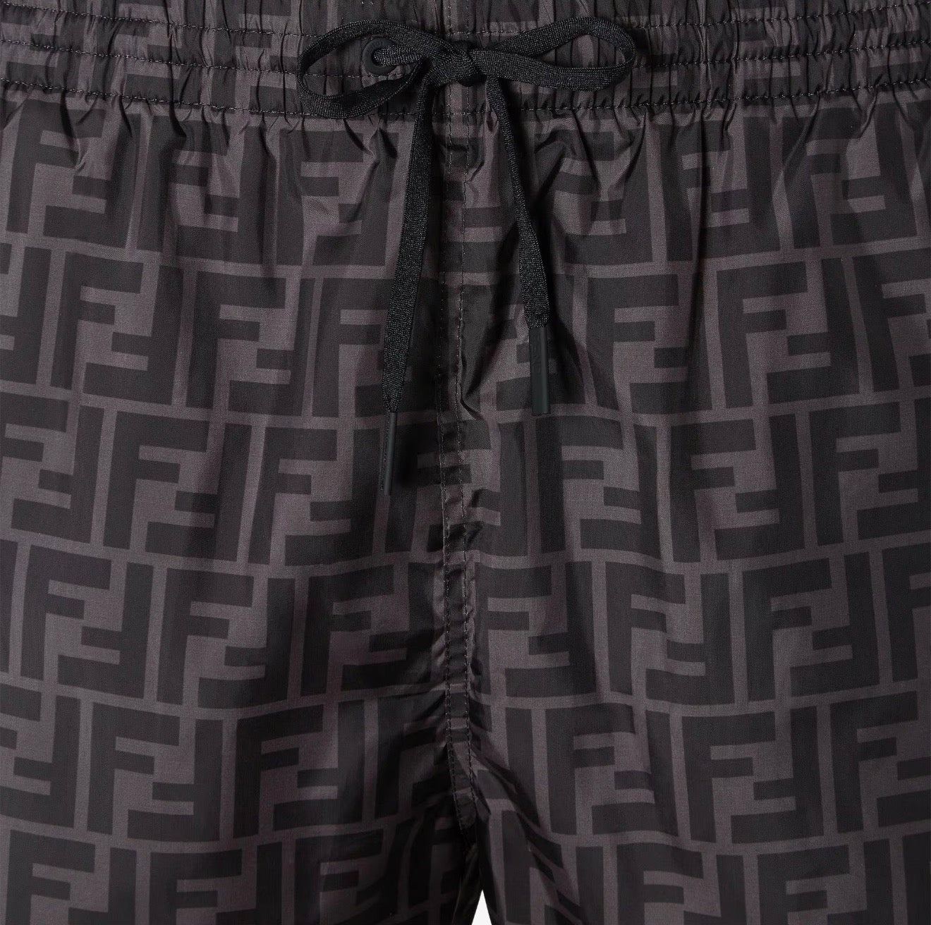 FENDI Black nylon swim shorts