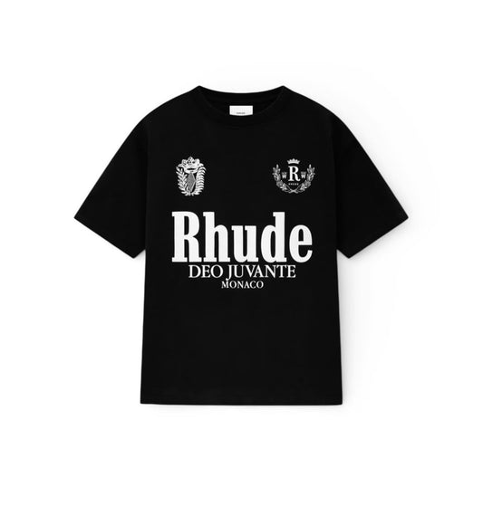 Rhude Deo Juvante Monaco T-shirt in black