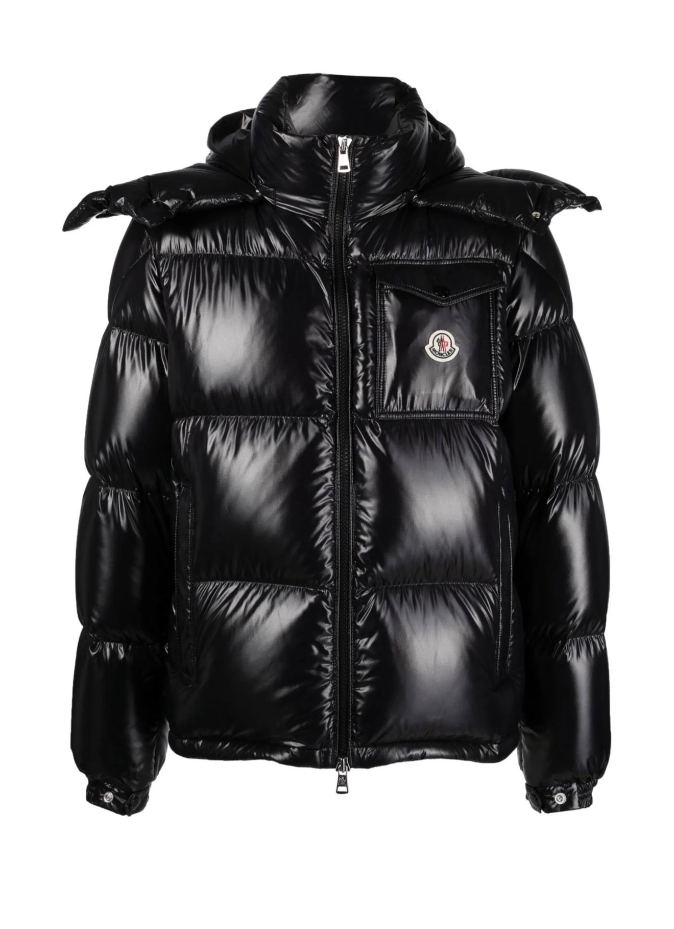 Moncler high-shine padded jacket in black