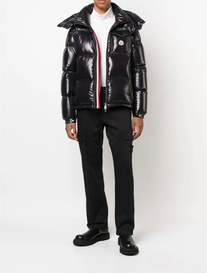 Moncler high-shine padded jacket in black