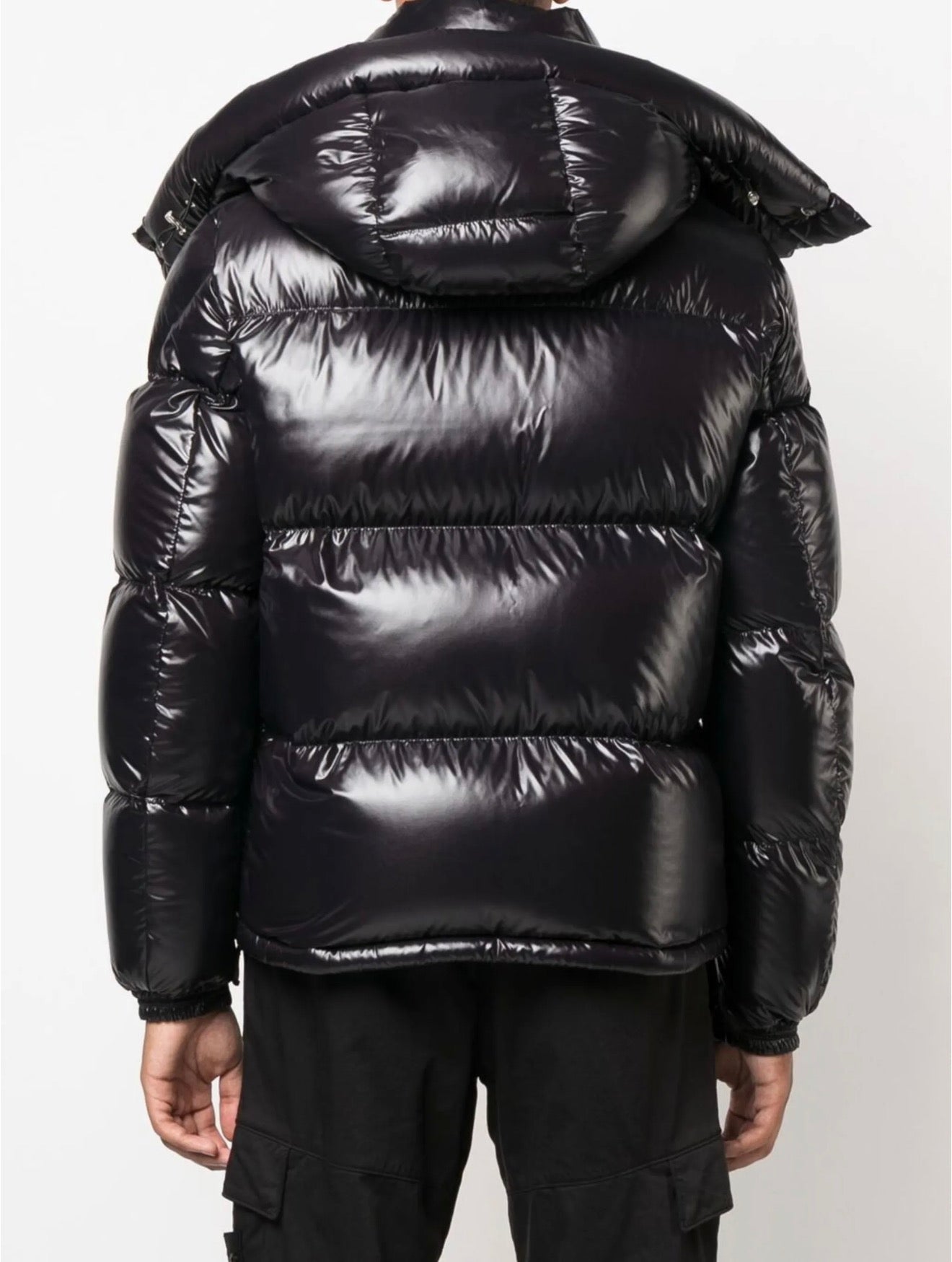 Moncler high-shine padded jacket in black