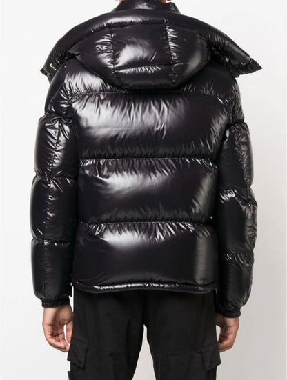 Moncler high-shine padded jacket in black