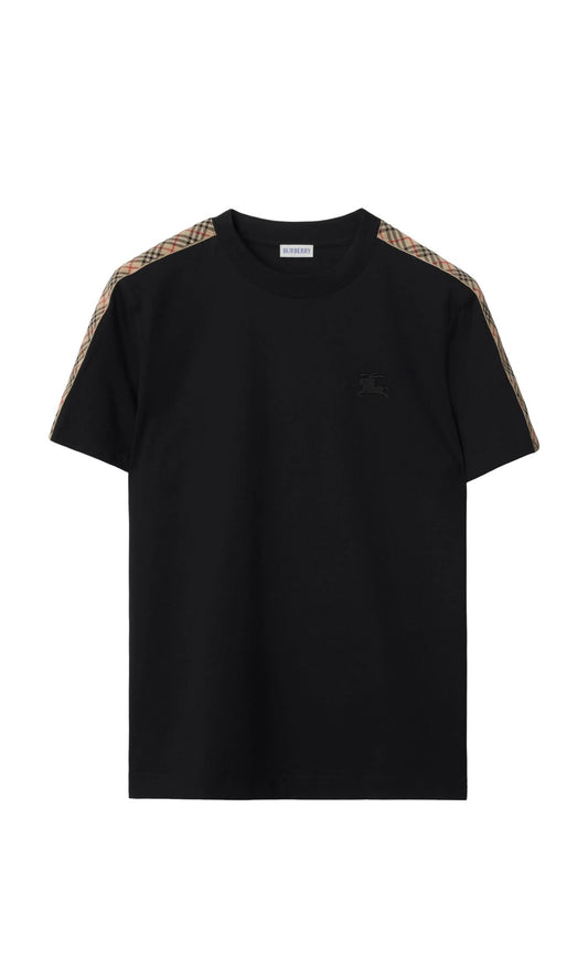 Burberry checkered-trim cotton T-shirt