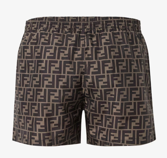 FENDI Brown fabric swim shorts