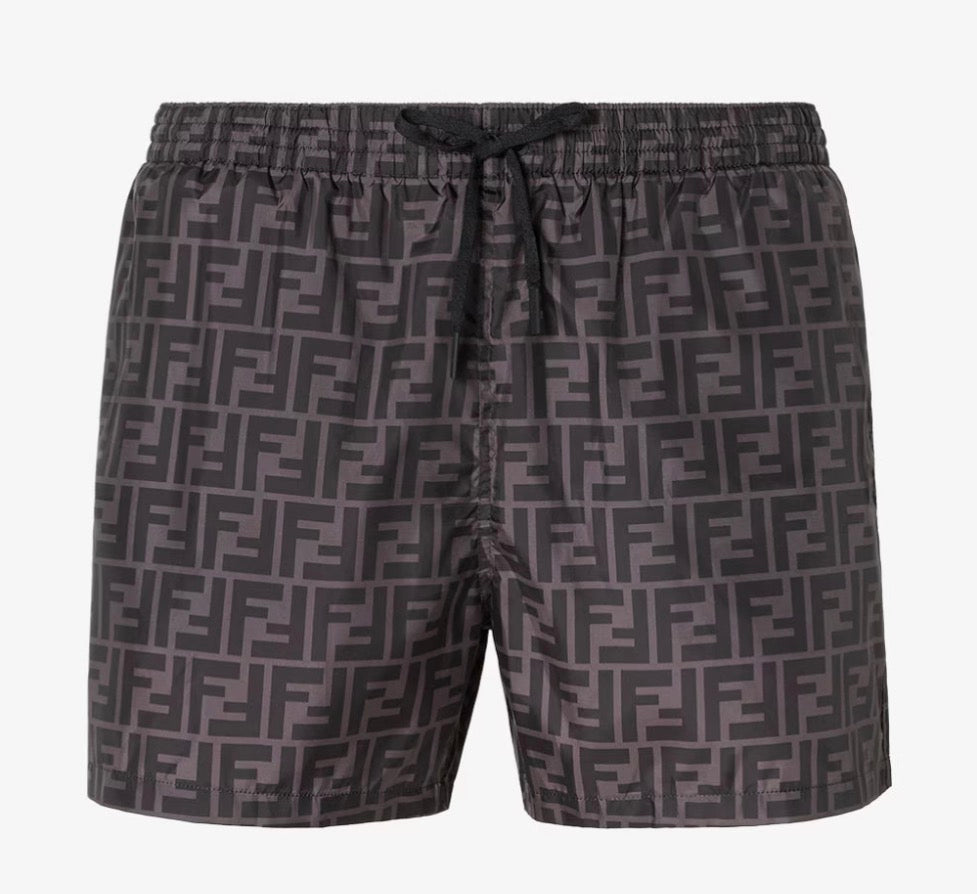 FENDI Black nylon swim shorts