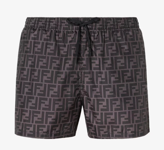 FENDI Black nylon swim shorts