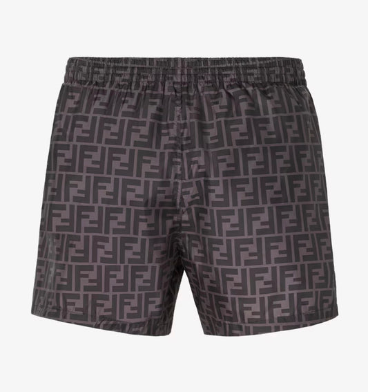 FENDI Black nylon swim shorts