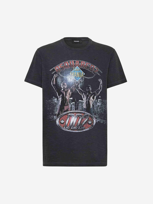 DSquared2 Vintage Wrestler T-Shirt in Black